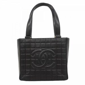 Authentic CHANEL Vintage Lambskin Quilted Chocolate Bar Tote Black Purse
